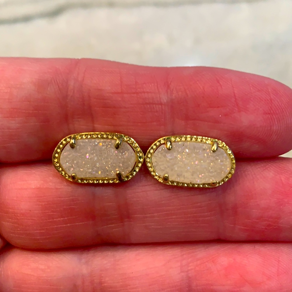 Kendra Scott iridescent drusy stud earrings